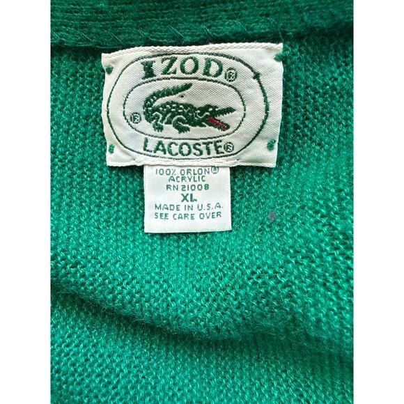 Vintage Izod Lacoste Green Grandpa Cardigan Sweater Size XL - Picture 6 of 9